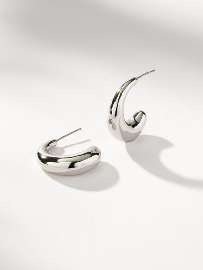 ["Dome Hoop Earrings ", " Silver ", " Product Image ", " Uncommon James"]