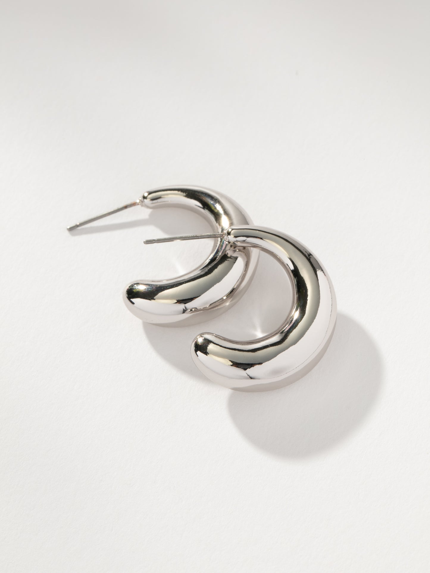 Dome Hoop Earrings | Silver | Product Detail Image | Uncommon James