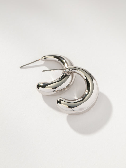 Dome Hoop Earrings | Silver | Product Detail Image | Uncommon James