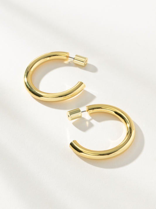 Effortless Tube Hoop Earrings | Gold | Product Image | Uncommon James