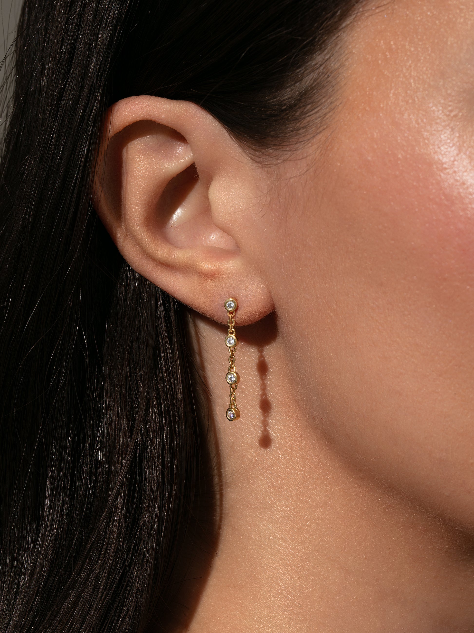 Make It Shine Dangle Earrings | Gold | Model Image | Uncommon James