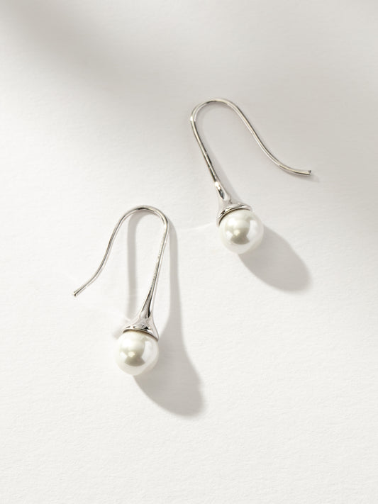 Pearl Teardrop Earrings | Silver | Product Image | Uncommon James