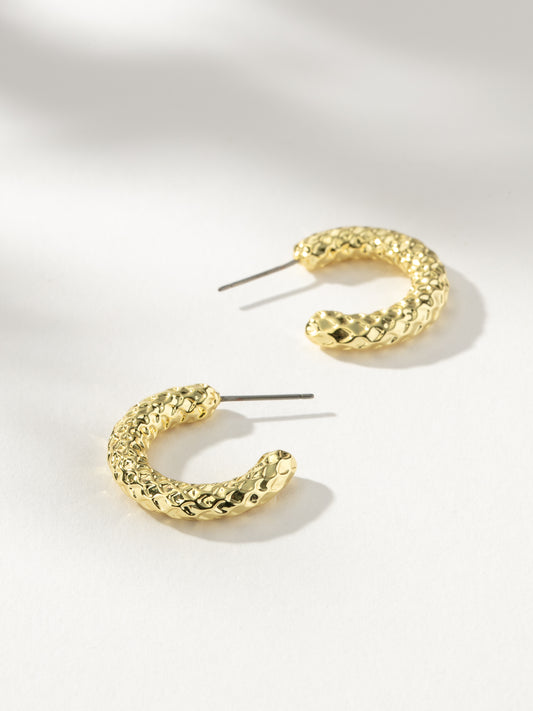 Scaled Hoop Earrings | Gold | Product Image | Uncommon James