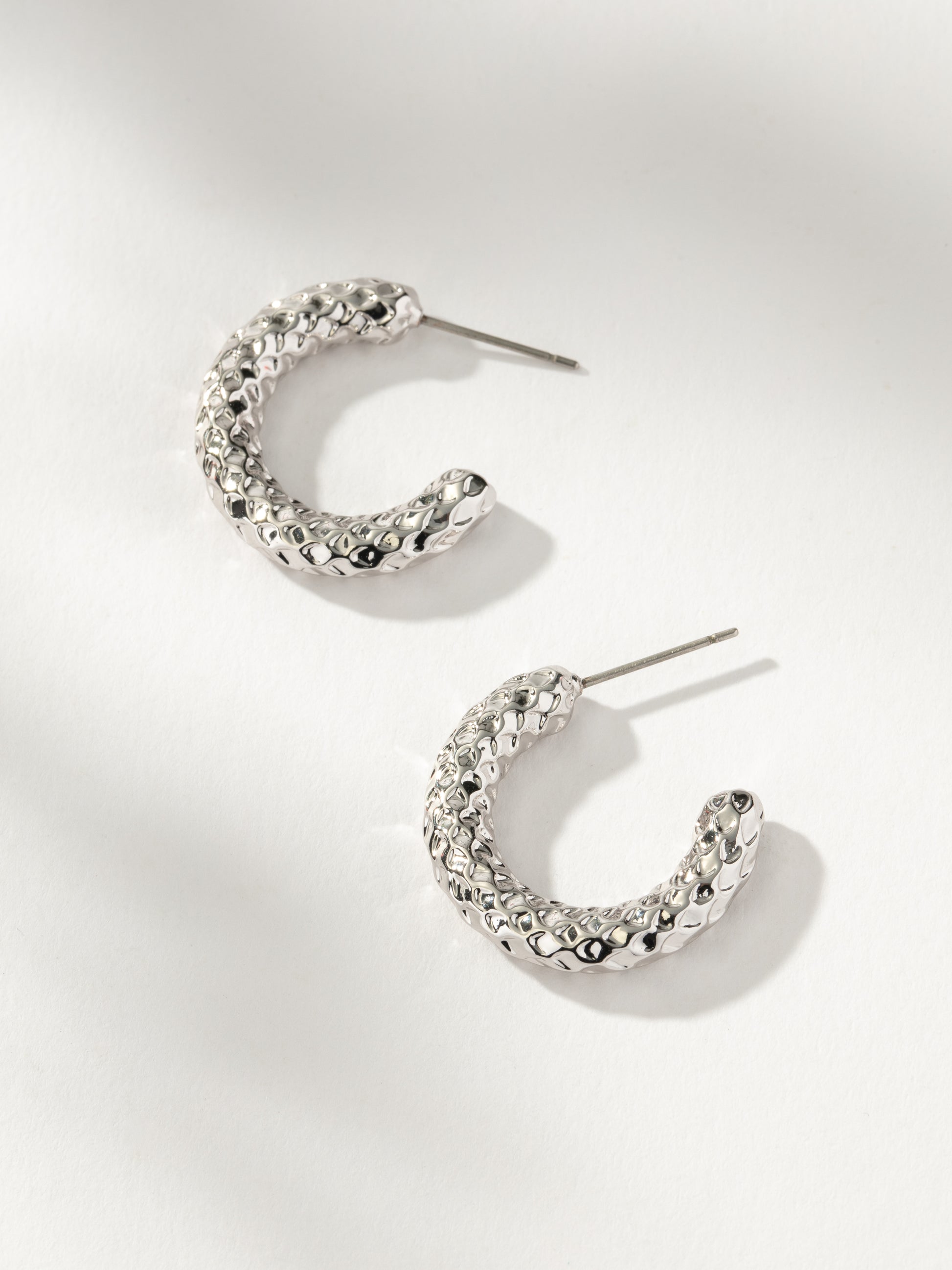 Scaled Hoop Earrings | Silver | Product Image | Uncommon James