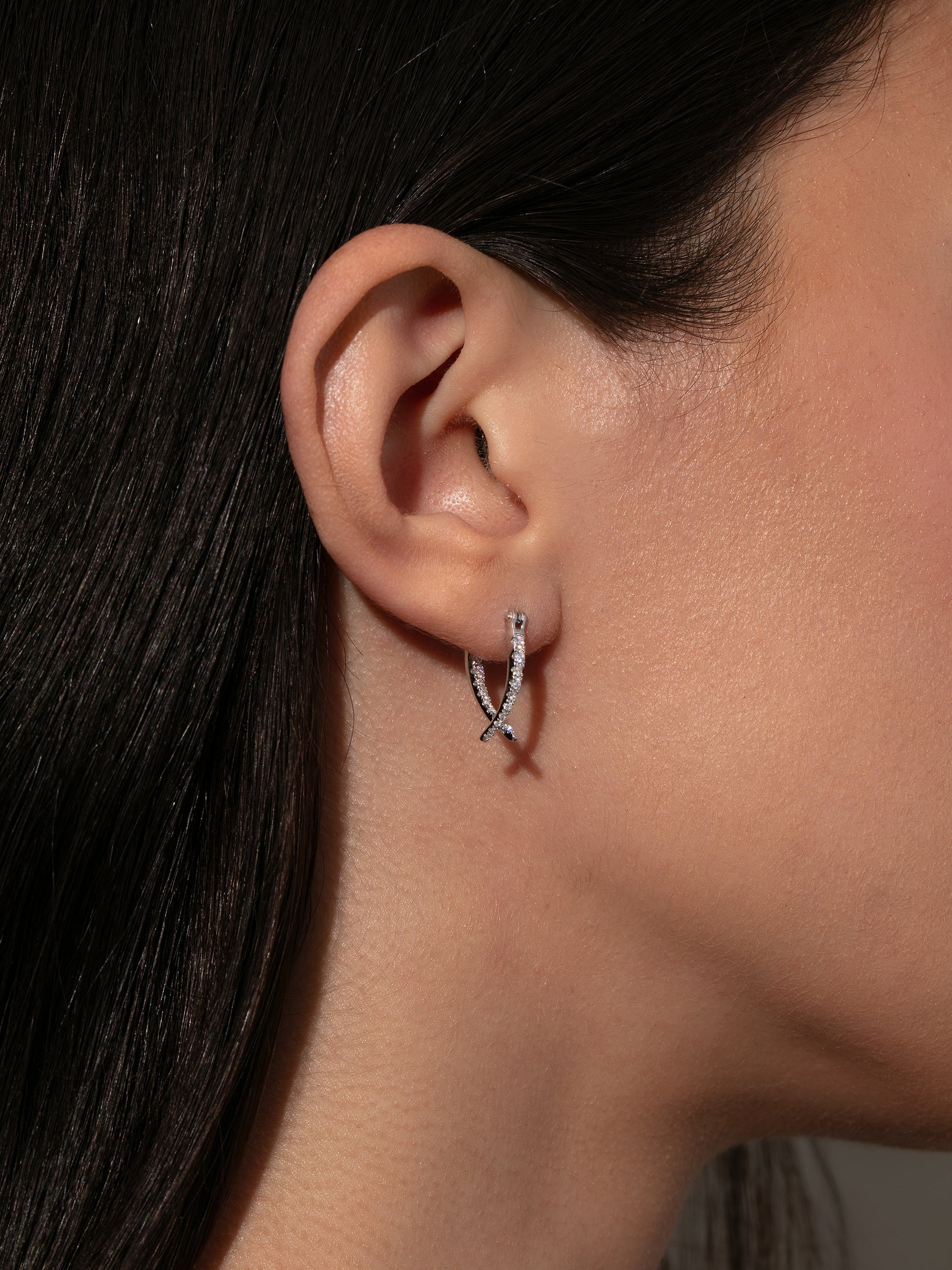 Serpentina Ear Jacket | Silver | Model Image | Uncommon James