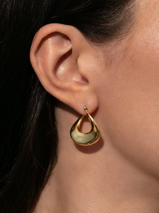 Swan Earrings | Gold | Model Image | Uncommon James