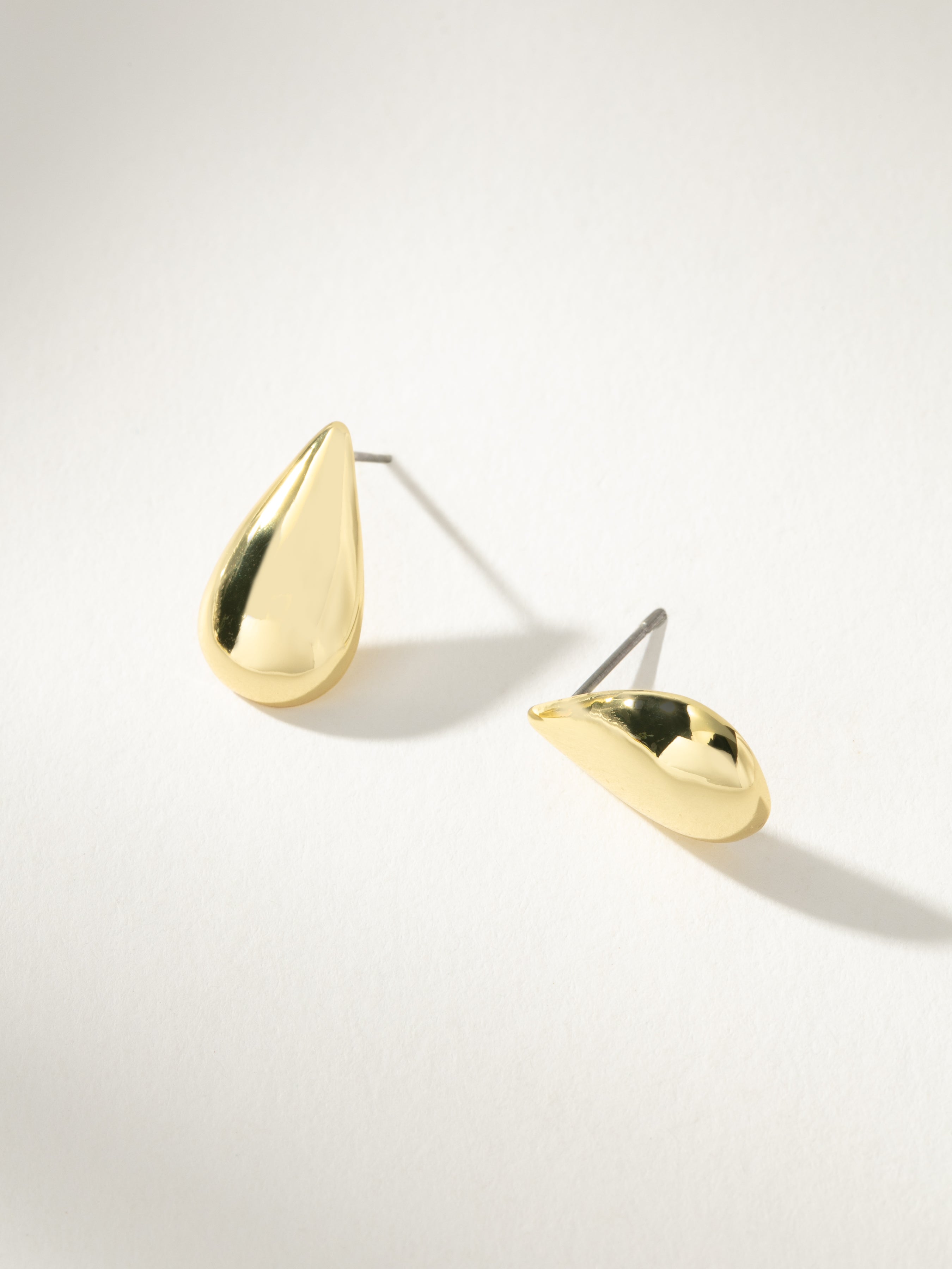 Gold teardrop stud earrings shop