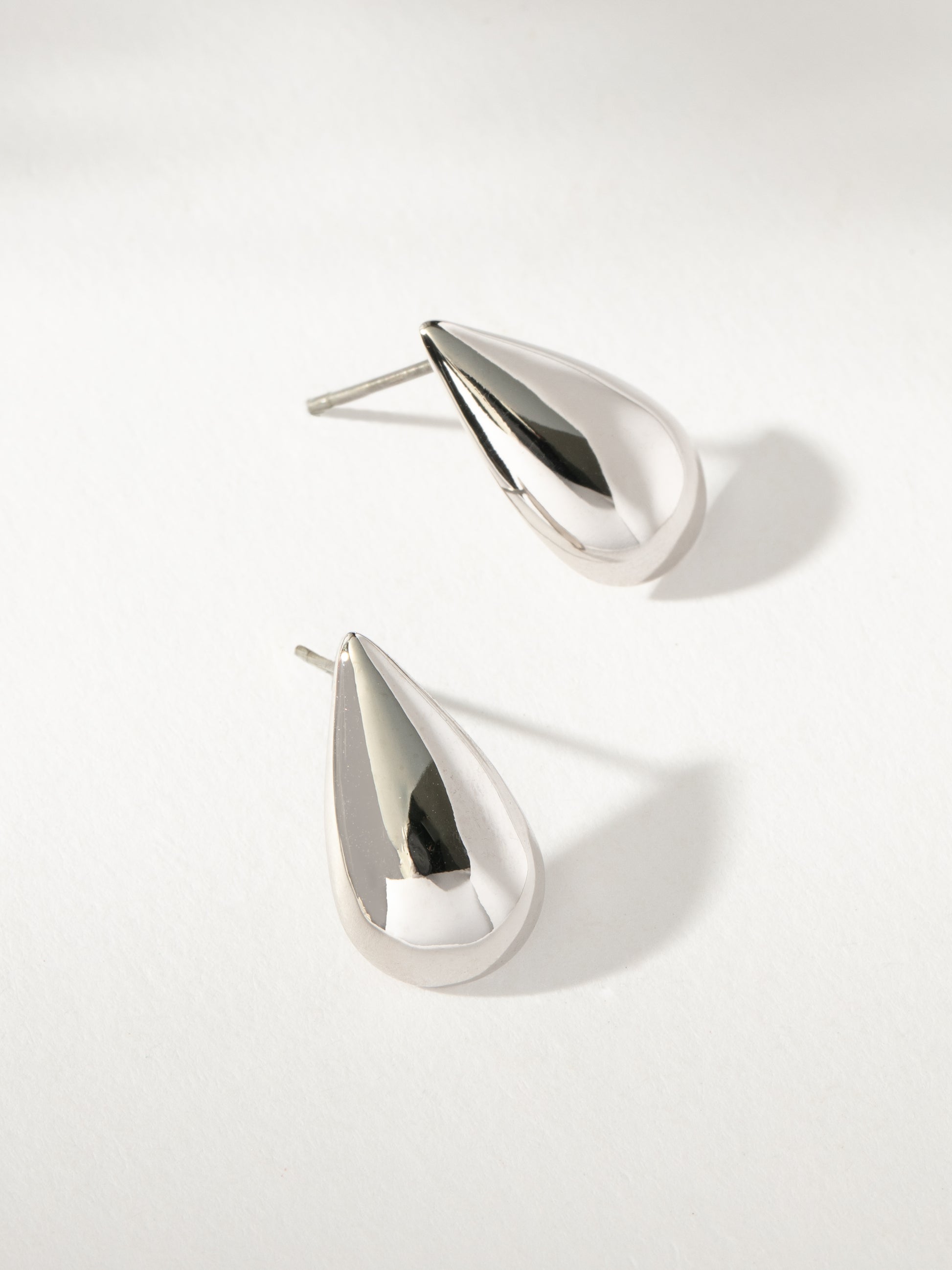 Teardrop Stud Earrings | Silver | Product Image | Uncommon James