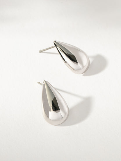 ["Teardrop Stud Earrings ", " Silver ", " Product Image ", " Uncommon James"]