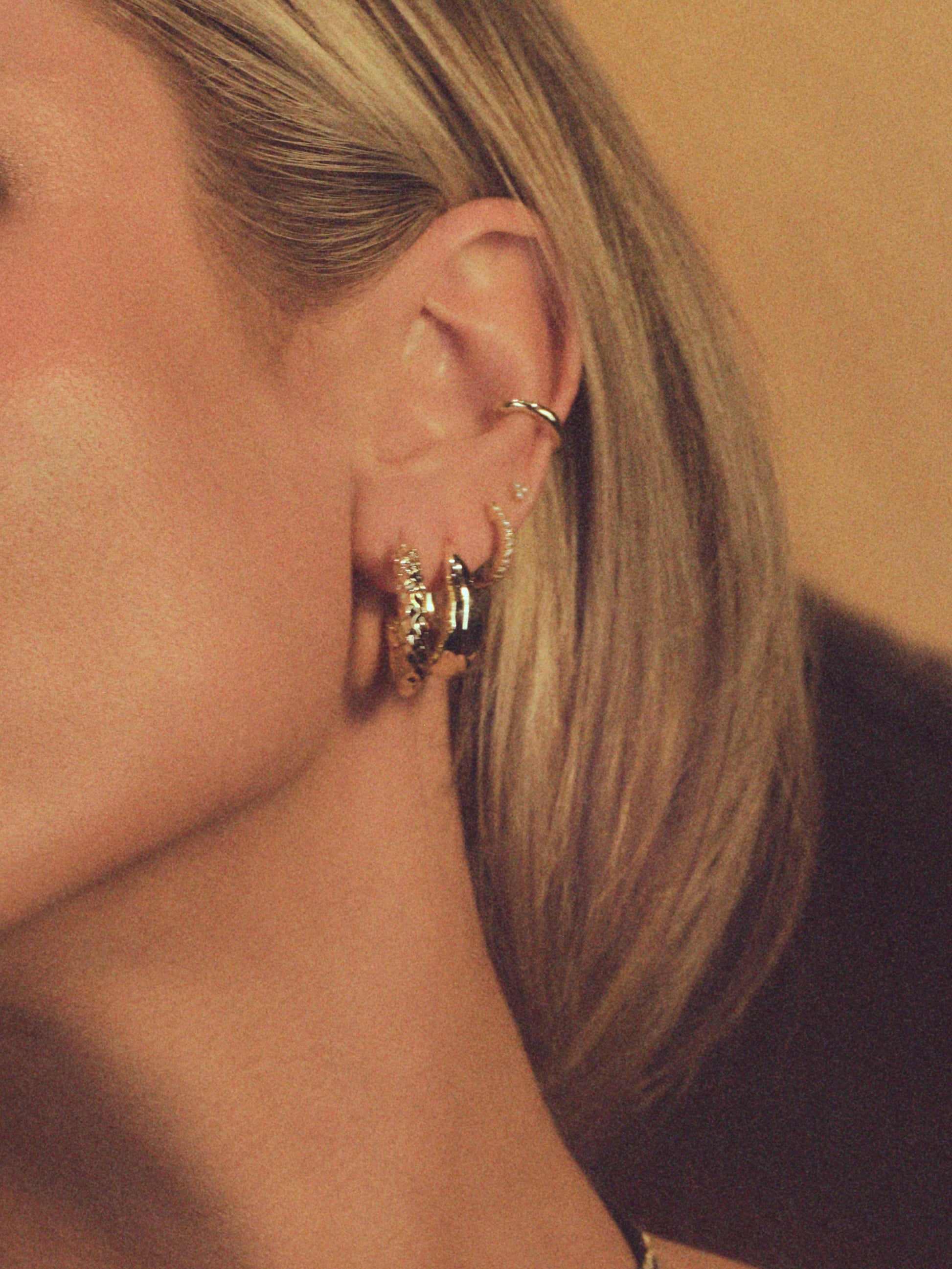 Textured Dome Hoop Earrings | Gold | KC Image | Uncommon James