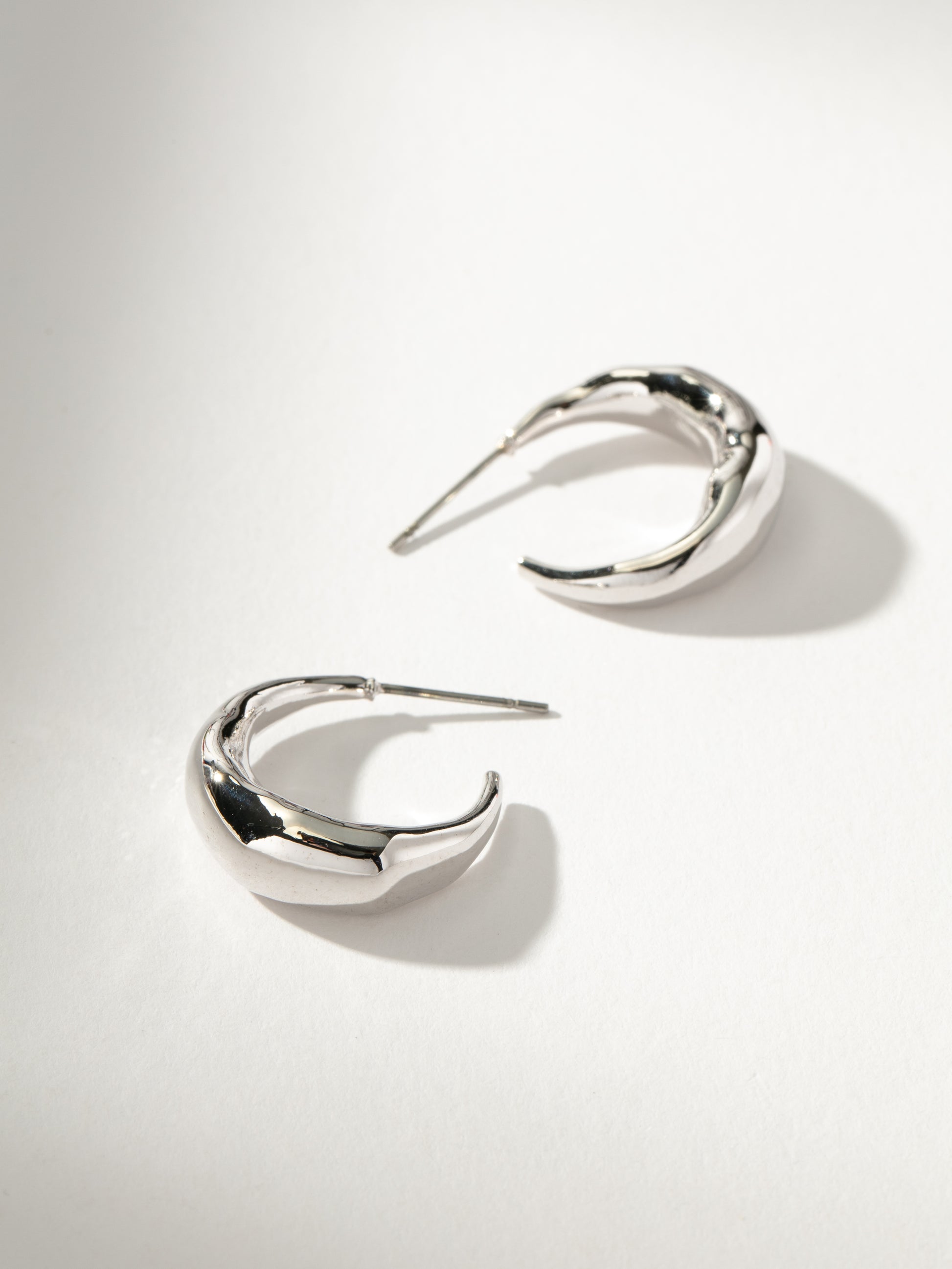 Textured Dome Hoop Earrings | Silver | Product Image | Uncommon James