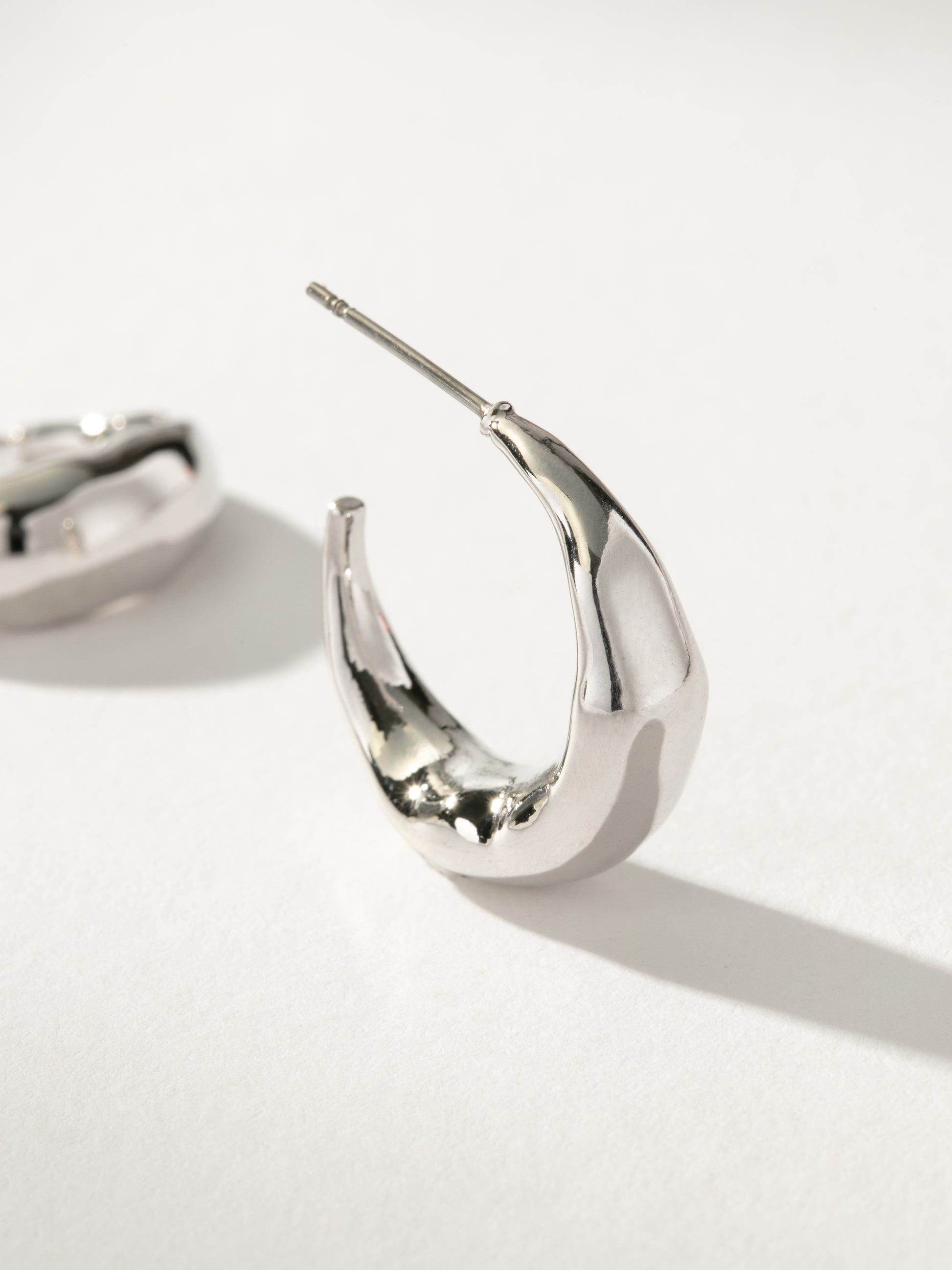 Textured Dome Hoop Earrings | Silver | Product Detail Image | Uncommon James