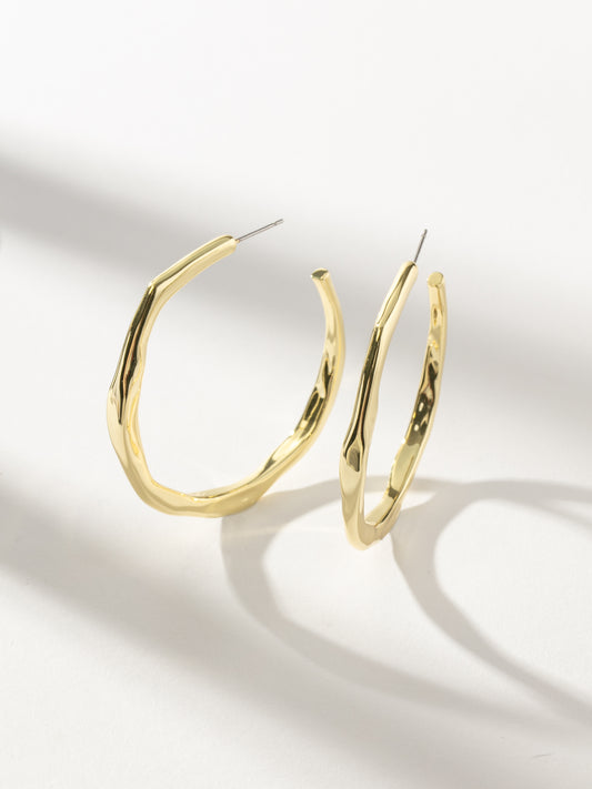 Wavy Hoop Earrings | Gold | Product Image | Uncommon James