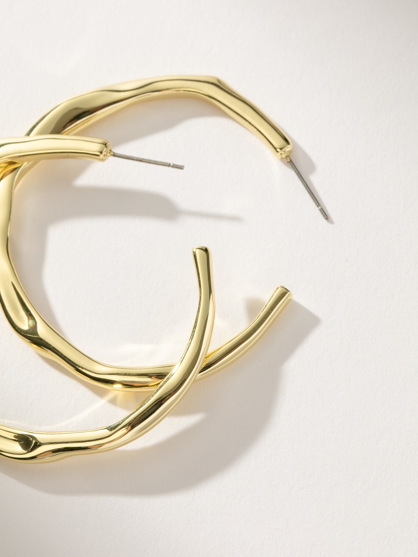 Wavy Hoop Earrings | Gold | Product Detail Image | Uncommon James