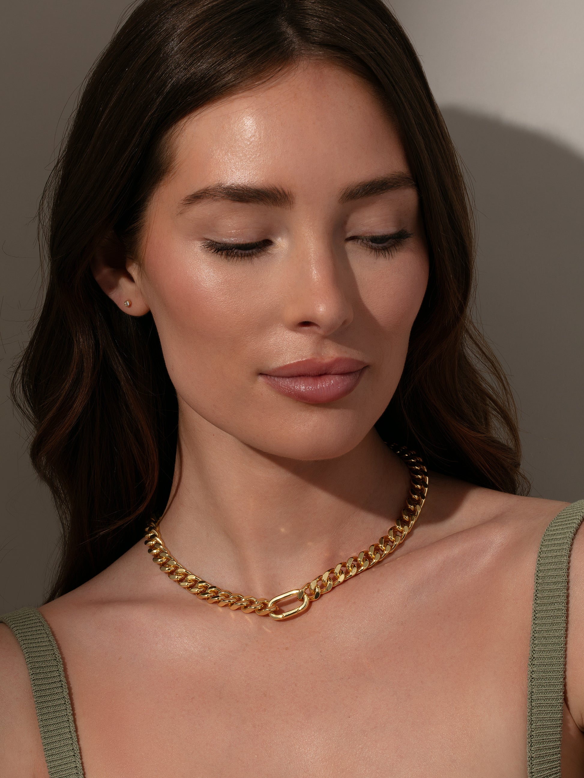 Bold Curb Chain Necklace | Gold | Model Image | Uncommon James