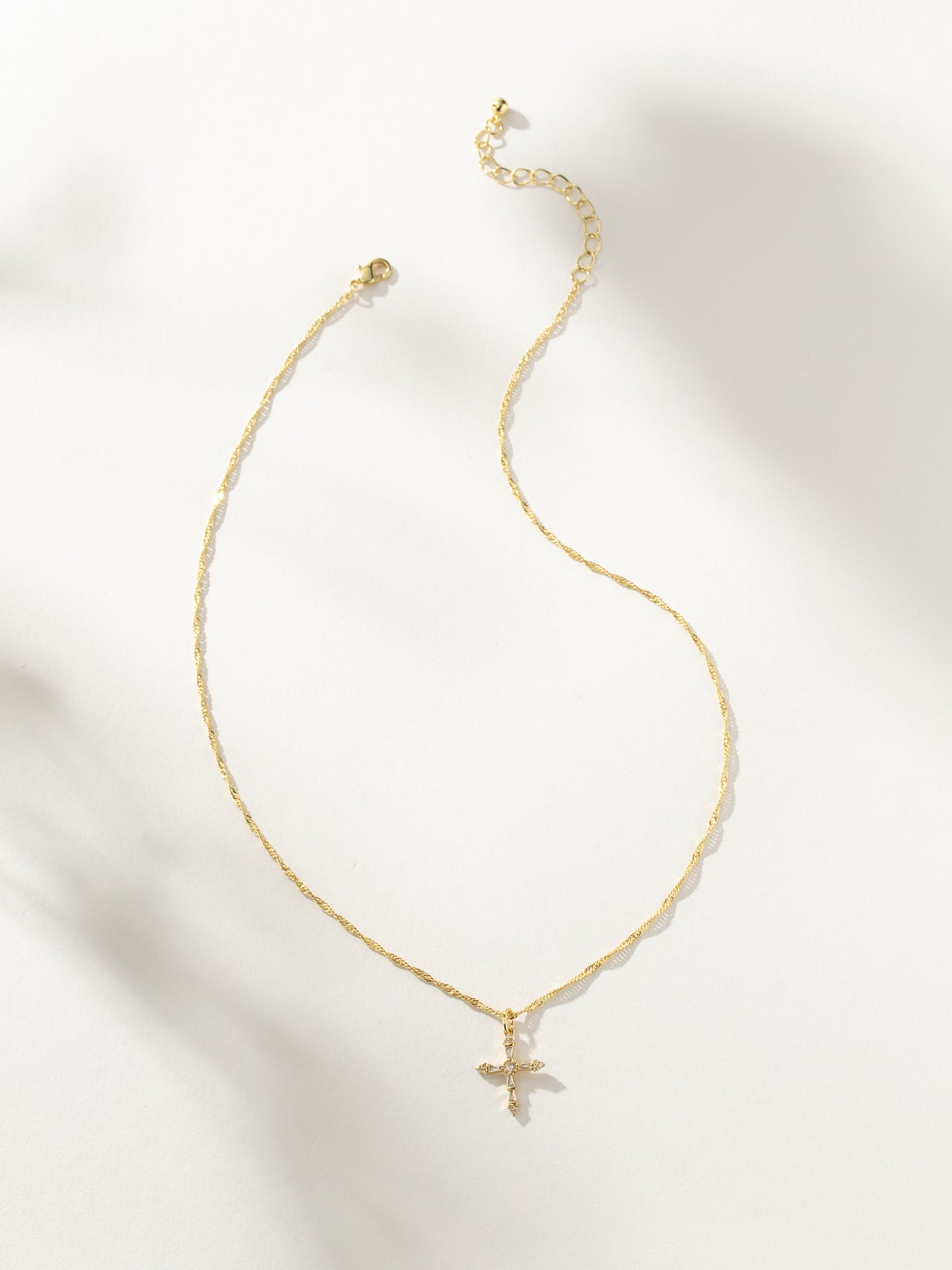 Crystalized Cross Pendant Necklace | Gold | Product Image | Uncommon James