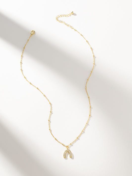 Horseshoe Pendant Necklace | Gold | Product Image | Uncommon James