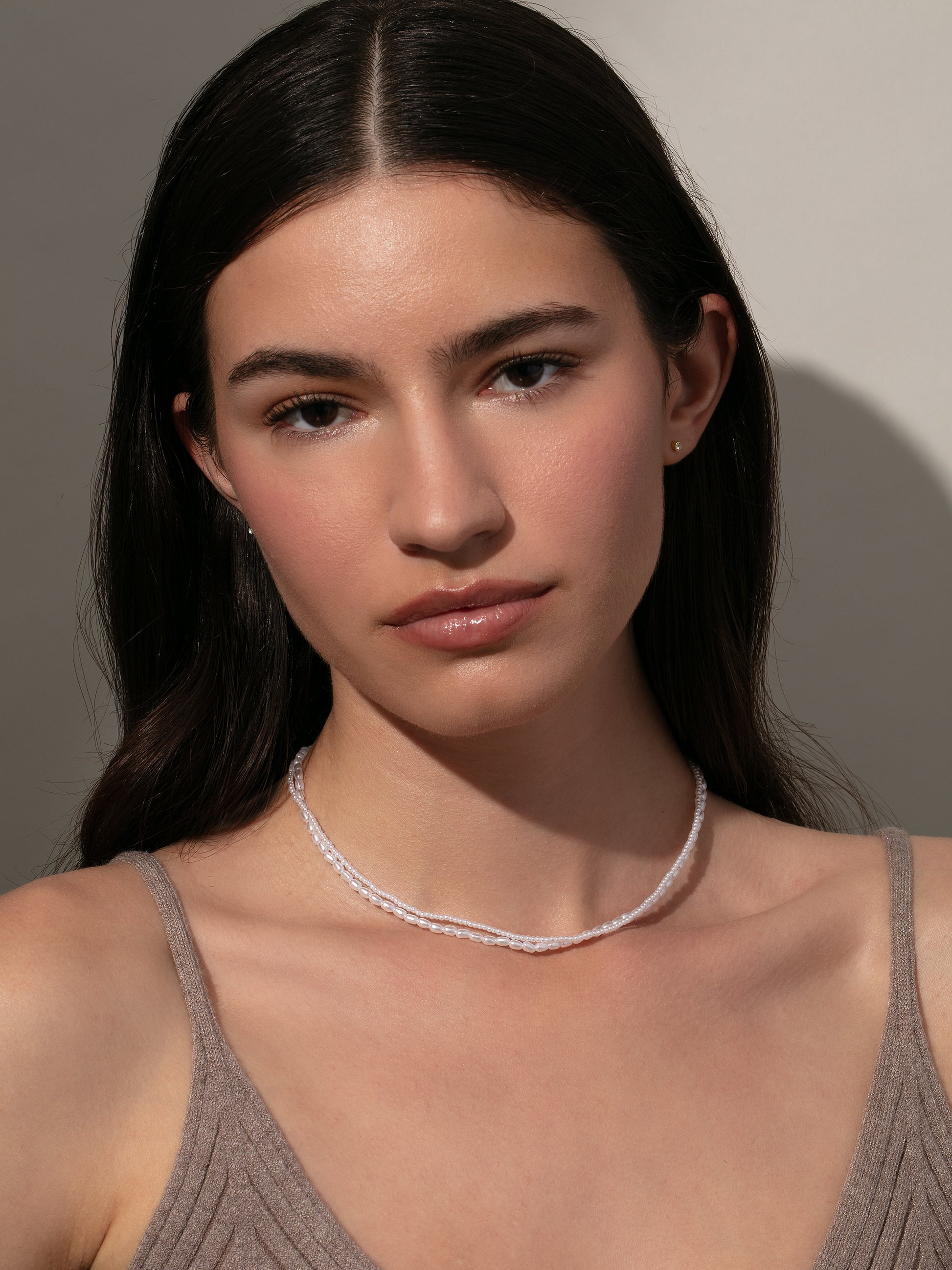 Layered Pearl Necklace | Gold | Model Image | Uncommon James