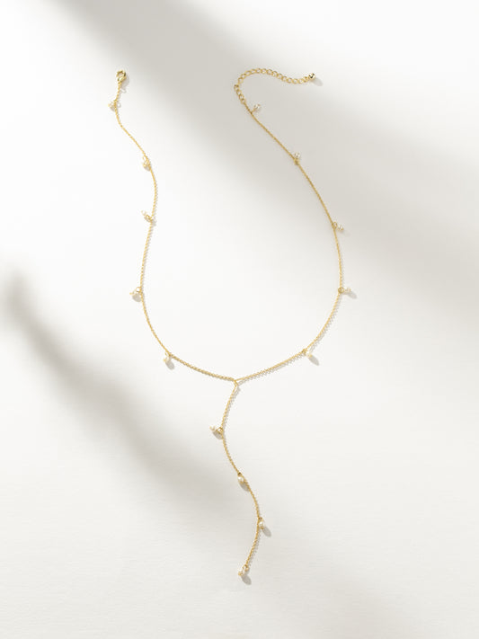 Pearl Lariat Necklace | Gold | Product Image | Uncommon James