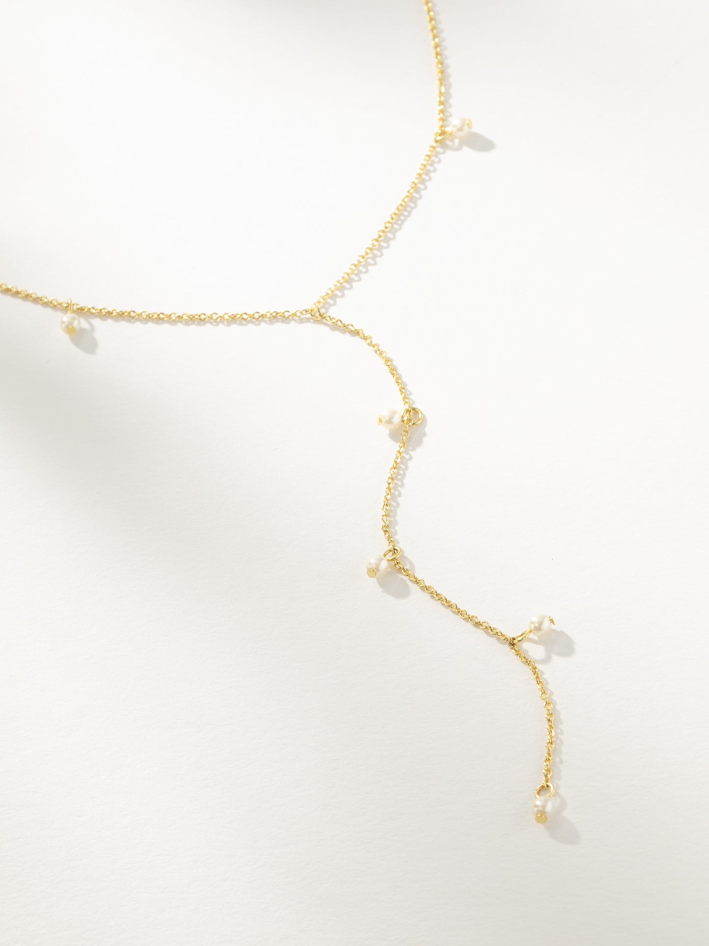 Pearl Lariat Necklace | Gold | Product Image | Uncommon James