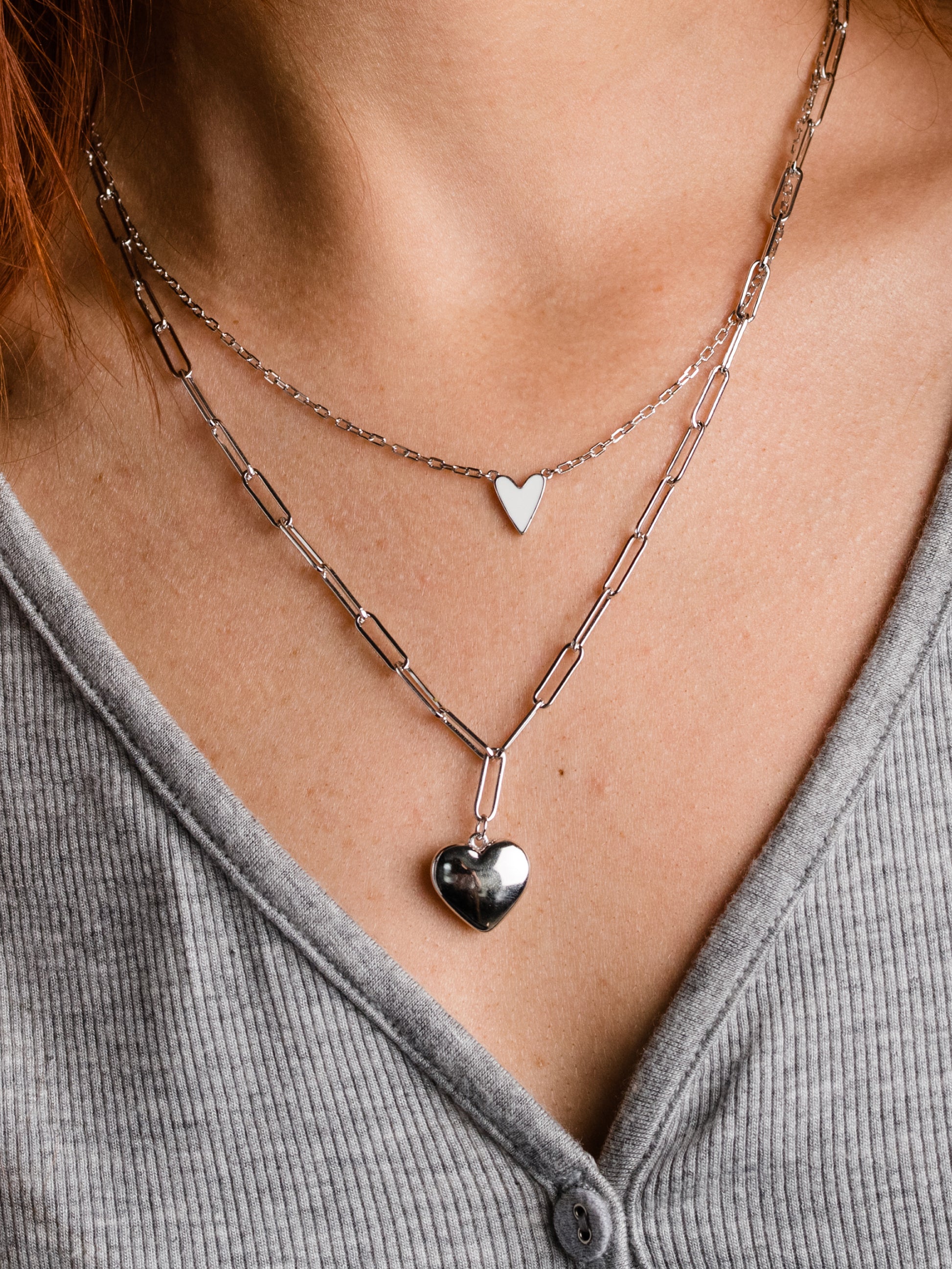 Sterling Silver Puffy Heart Pendant Necklace | Uncommon James