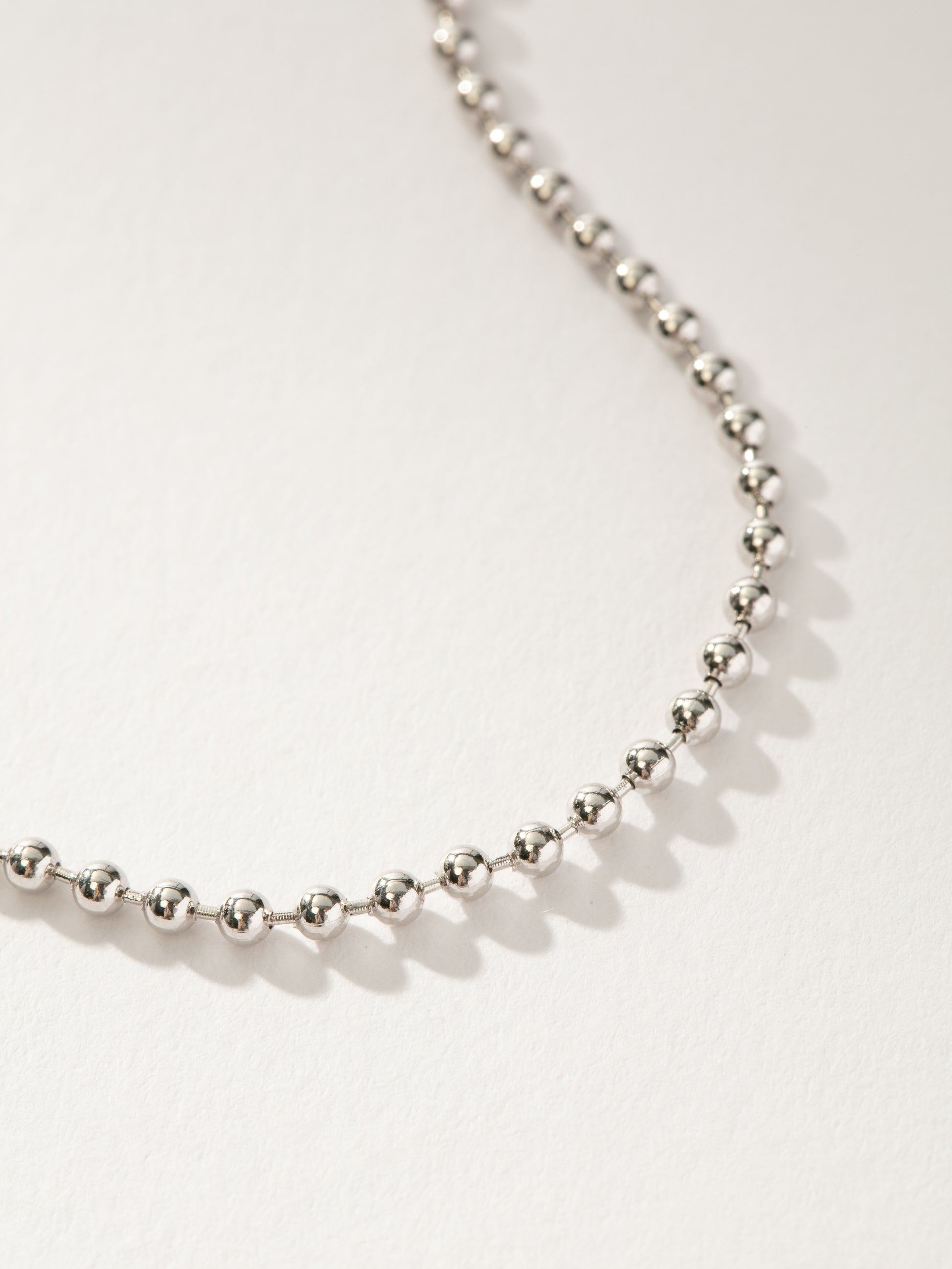 Simple Ball Chain Necklace | Silver | Product Detail Image | Uncommon James