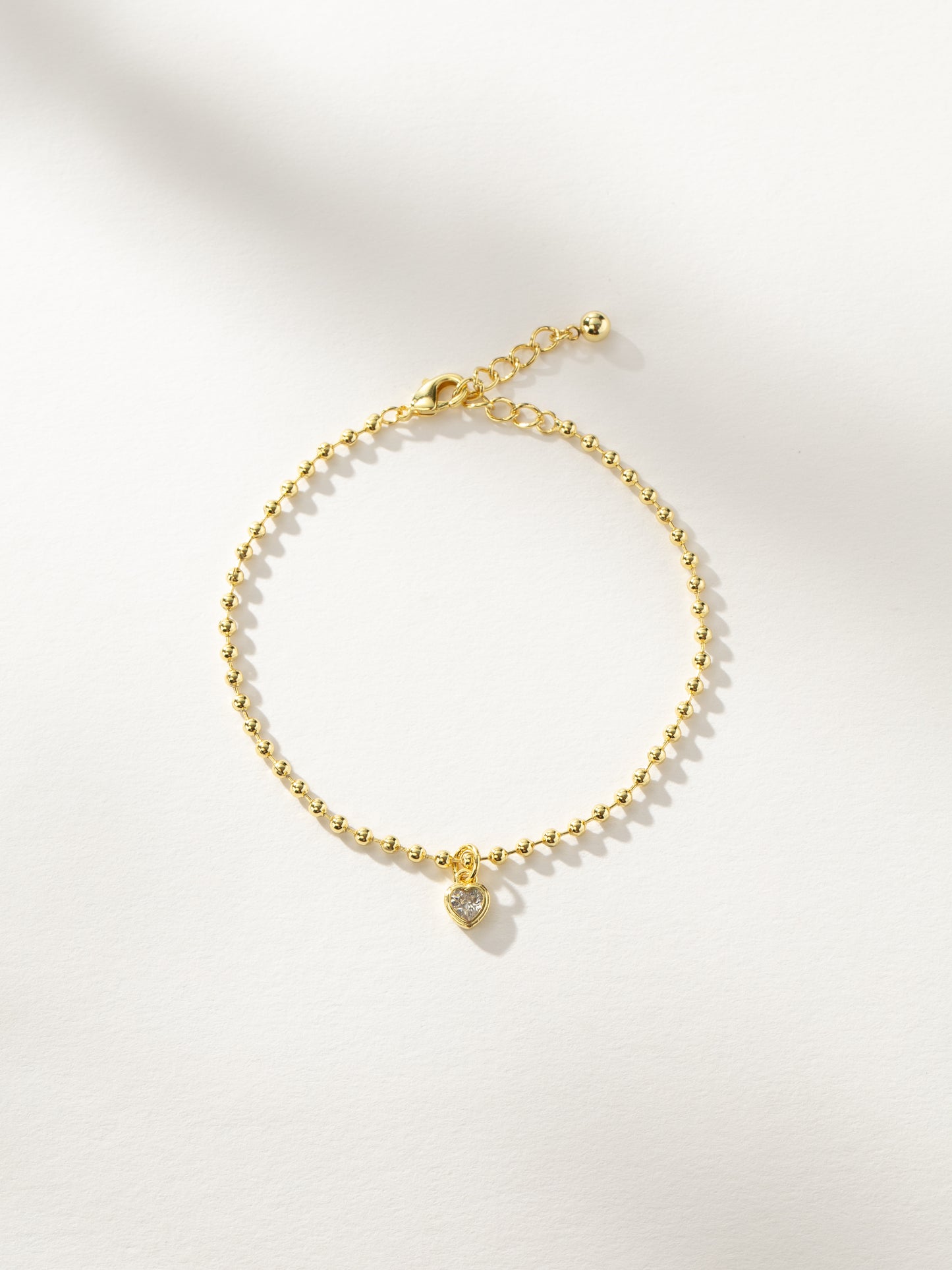 Crystal Heart Bracelet | Gold | Product Image | Uncommon James