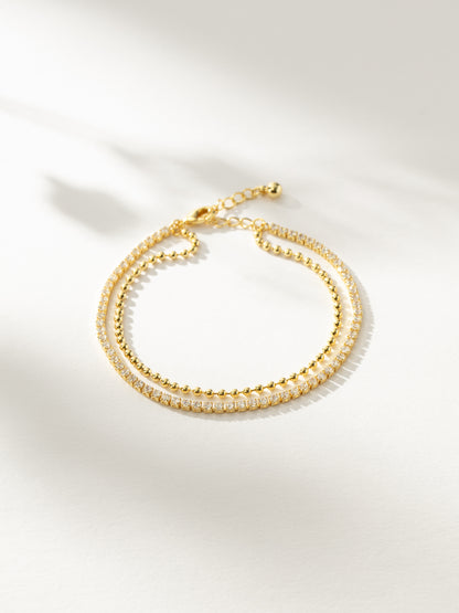 Happy Hour Layered Tennis Bracelet | Gold | Product Image | Uncommon James 