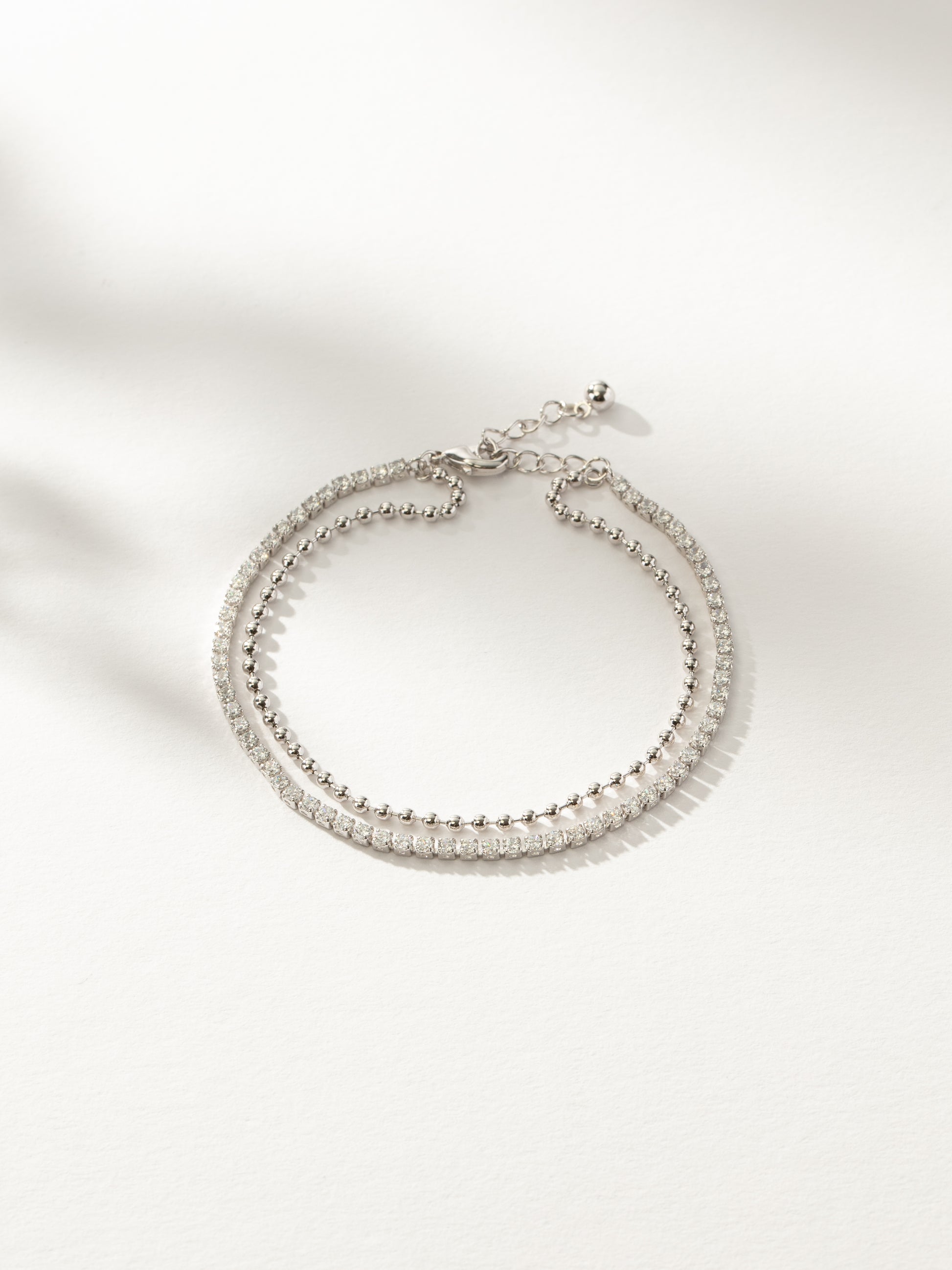 Happy Hour Layered Tennis Bracelet | Silver | Product Image | Uncommon James 