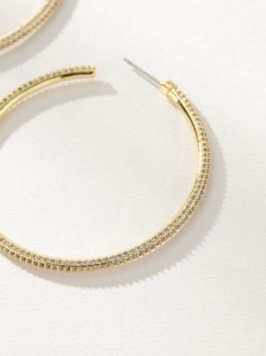 Attention Pavé Hoop Earrings | Gold | Product Image | Uncommon James