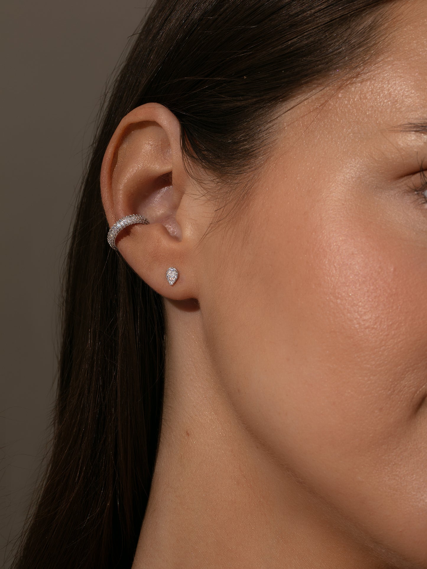 High Shine Ear Cuff | Silver | Model Image | Uncommon James