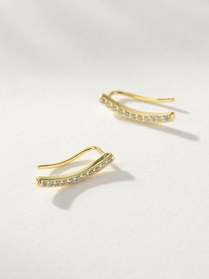 Pavé Bar Ear Climber | Gold | Product Image | Uncommon James