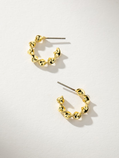 Twist Mini Hoop Earrings | Gold | Product Image | Uncommon James