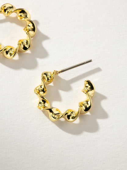 ["Twist Mini Hoop Earrings ", " Gold ", " Product Image ", " Uncommon James"]