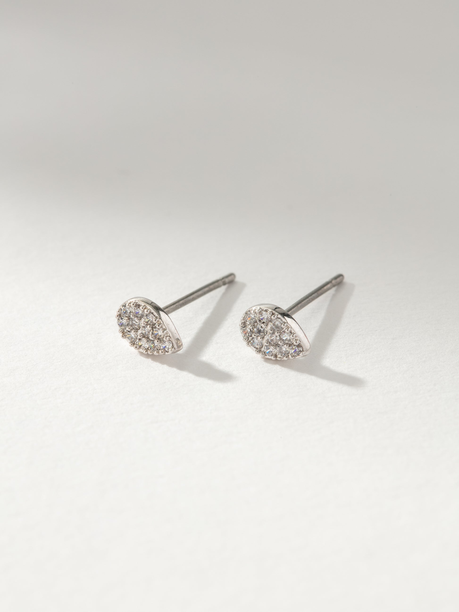 Wishful Pavé Stud Earrings | Silver | Product Image | Uncommon James