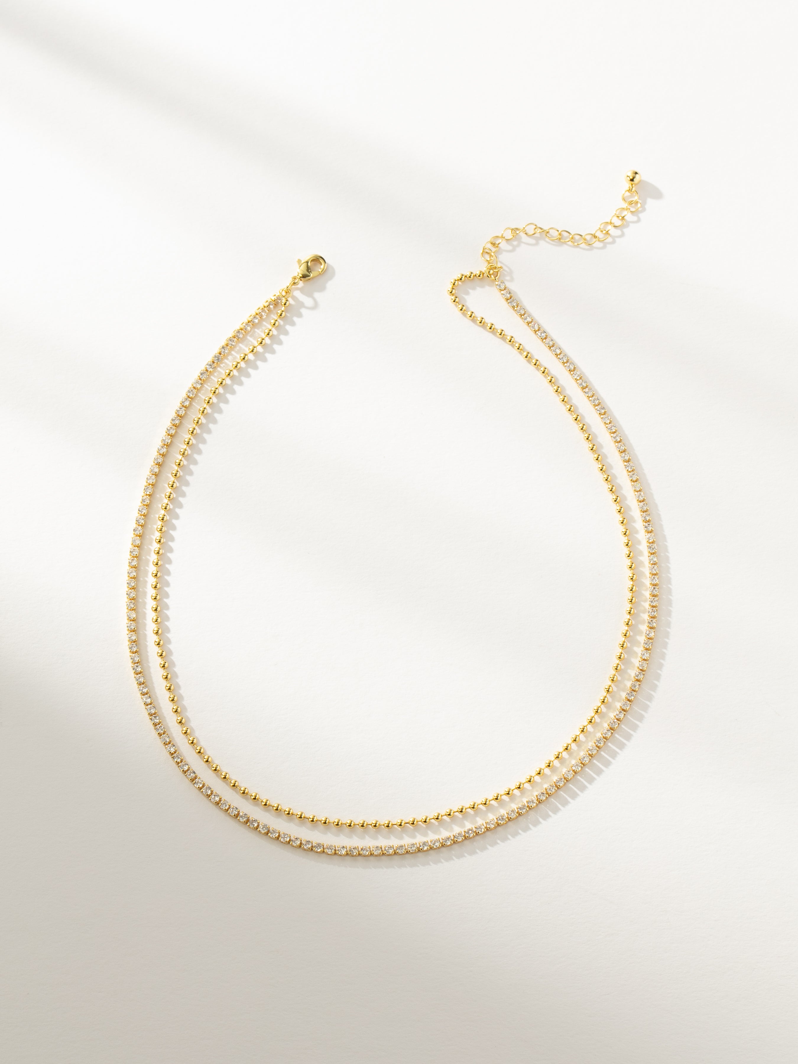 Happy Hour Layered Tennis Necklace in Gold | Uncommon James