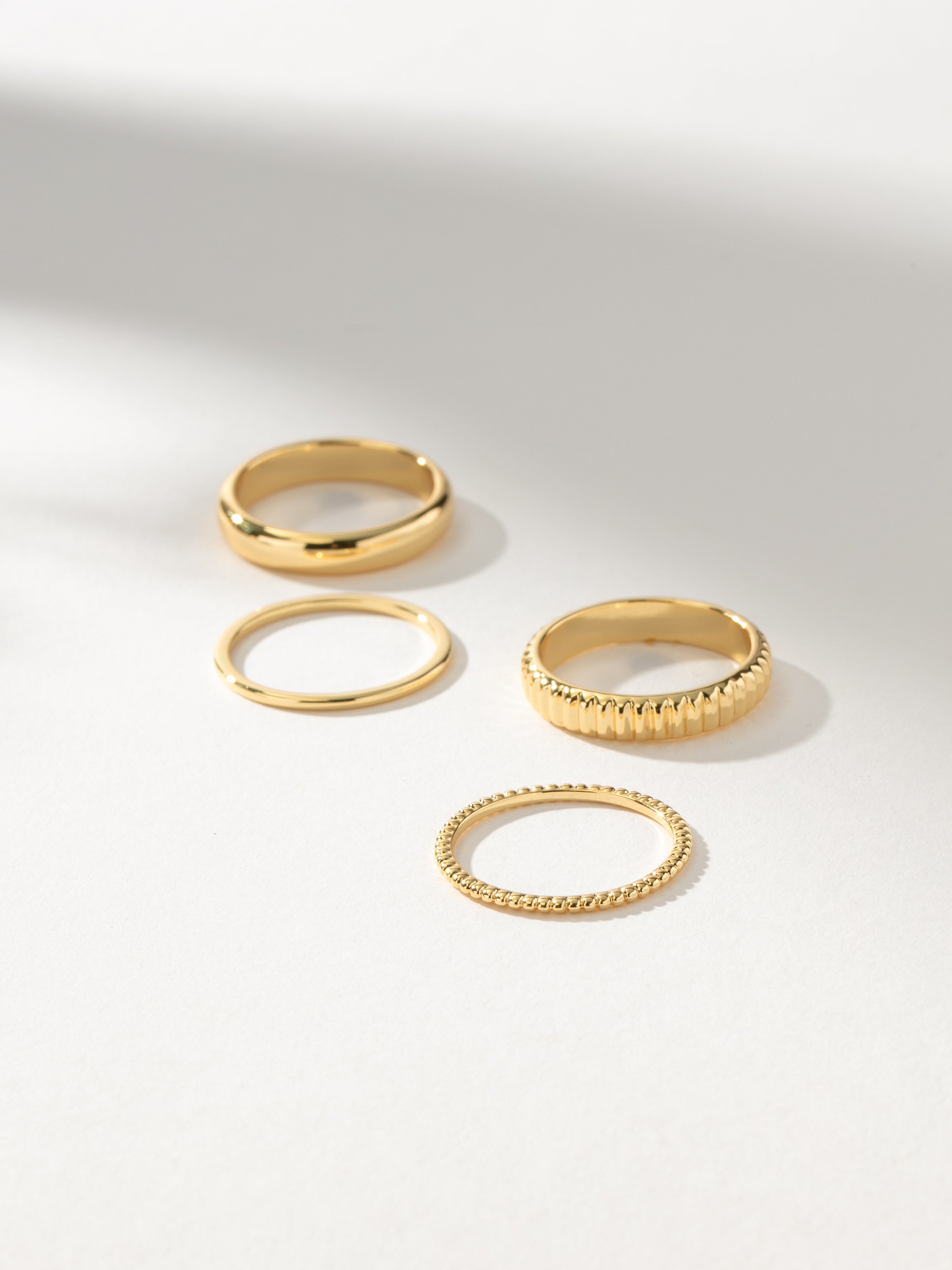 Total Package Ring Stack | Gold Ring Set of 4 | Uncommon James