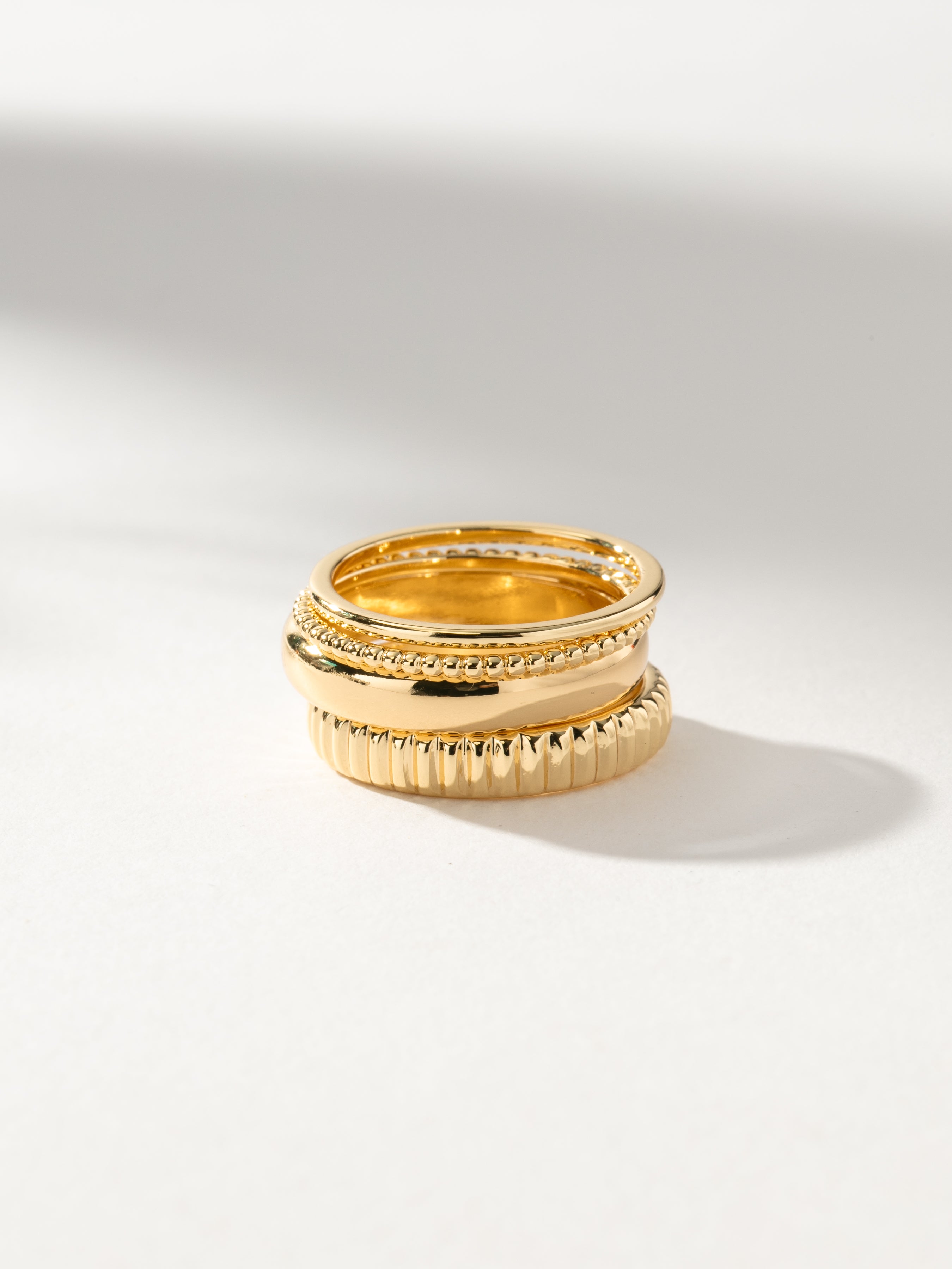 Total Package Ring Stack | Gold Ring Set of 4 | Uncommon James