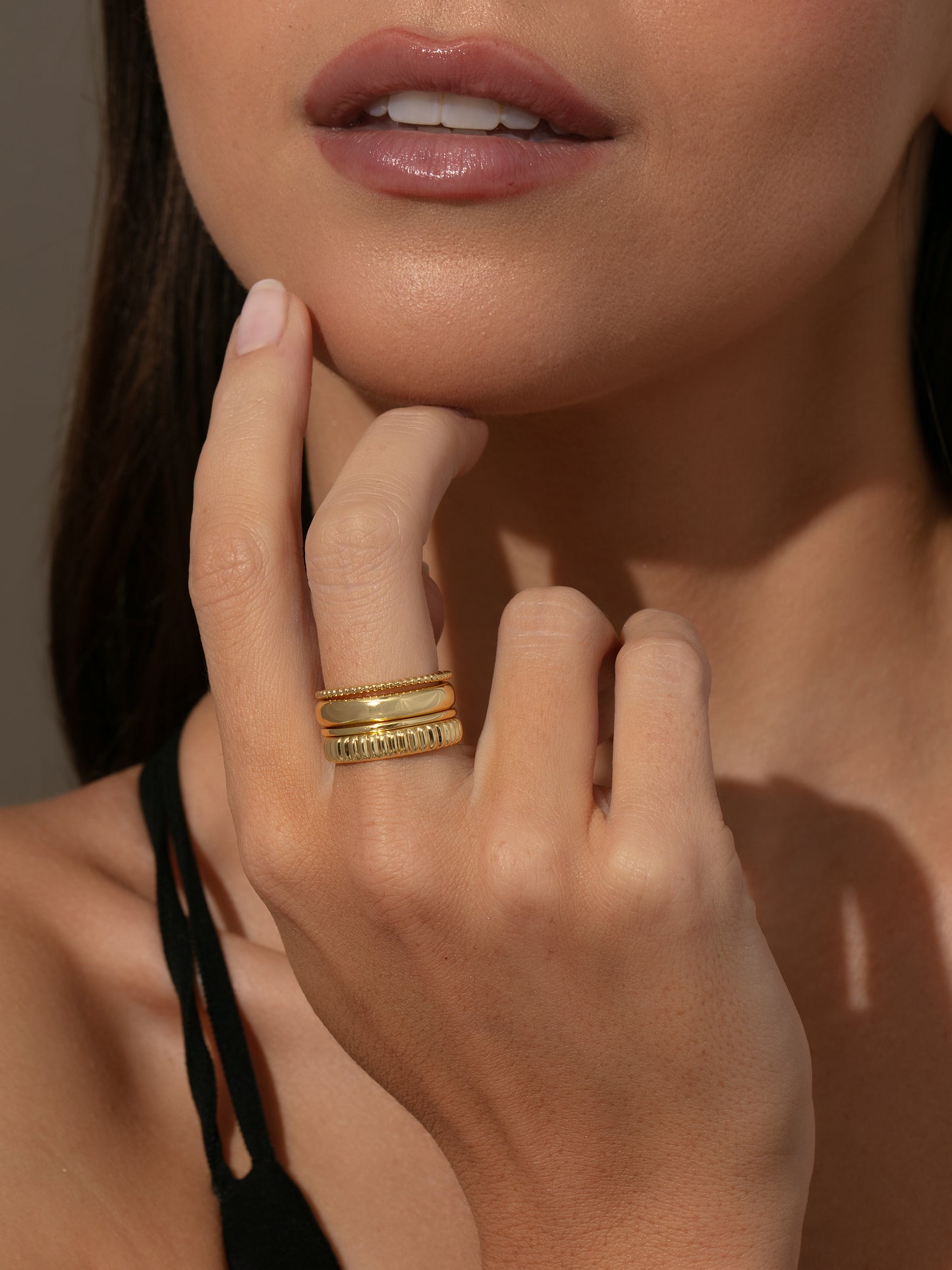 Total Package Ring Stack (Set of 4) | GOLD | Model Image | Uncommon James