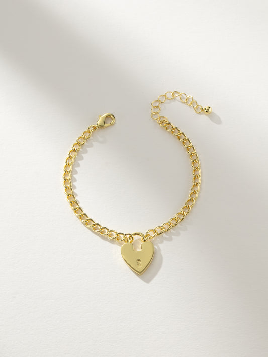 Love on Lock Heart Bracelet | Gold | Product Image | Uncommon James