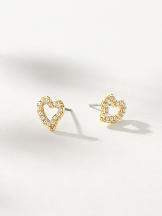 Little Flirt Heart Stud Earrings | Gold | Product Image | Uncommon James