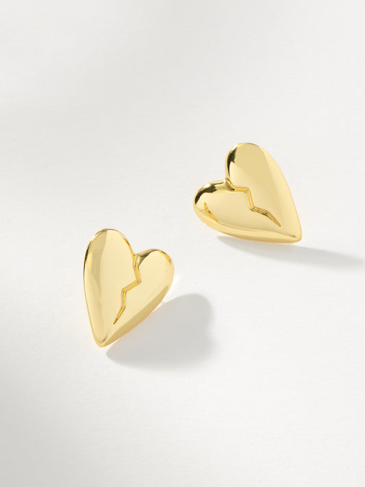 Mending Heart Earrings | Gold | Product Image | Uncommon James