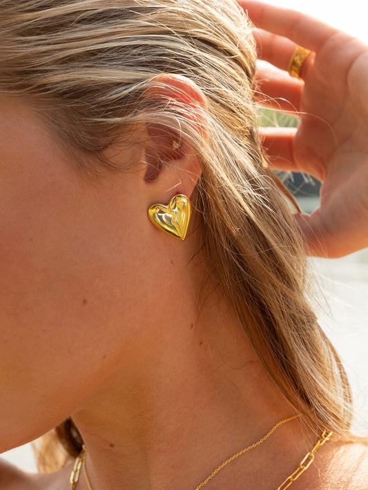 Mending Heart Earrings | Gold | Lifestyle Image | Uncommon James