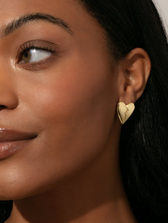 Mending Heart Earrings in Gold | Statement Earrings | Uncommon James
