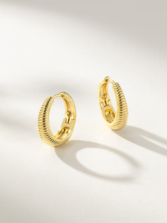 Santorini Ribbed Hoop Earrings | Gold | Product Image | Uncommon James