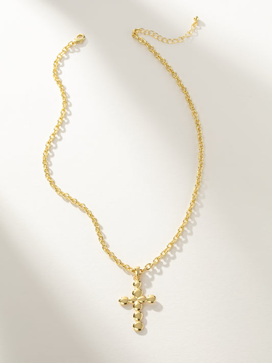 Bubble Cross Necklace | Gold | Product Image | Uncommon James