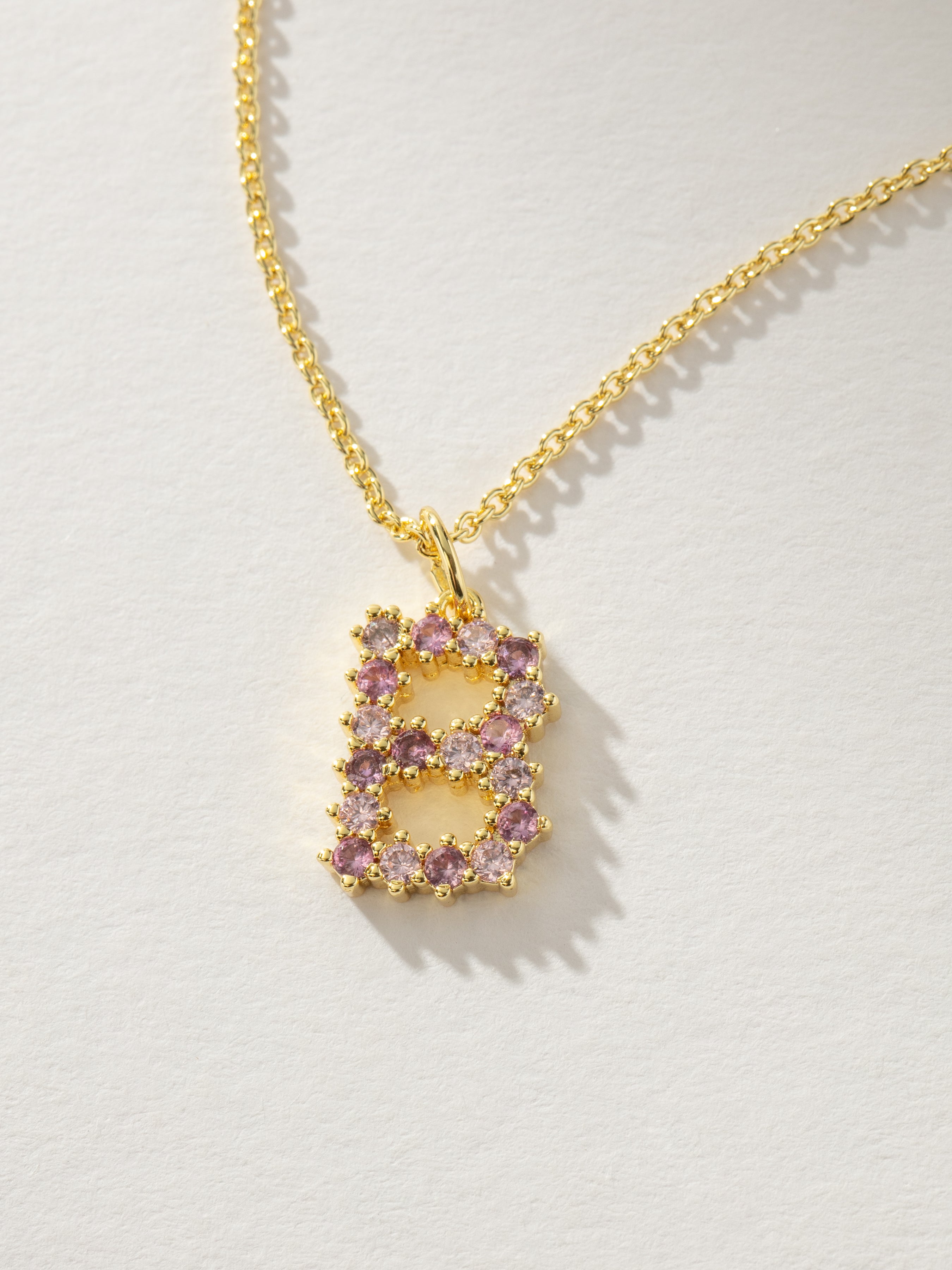 Pretty In Pink Initial Necklace in Gold | Uncommon James