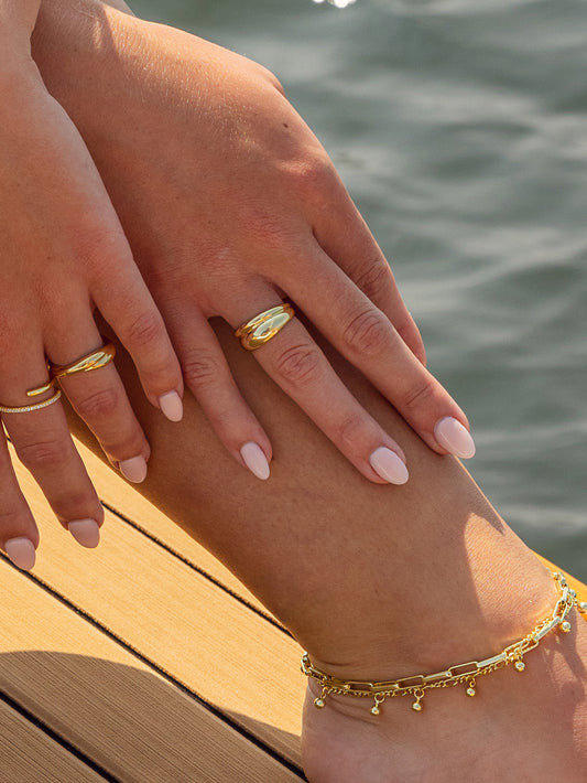 Double Dome Ring | Gold | Lifestyle Image | Uncommon James