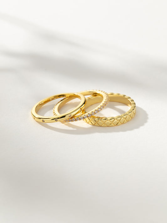 Glamour Girl Ring Stack (Set of 3) | Gold | Product Image | Uncommon James