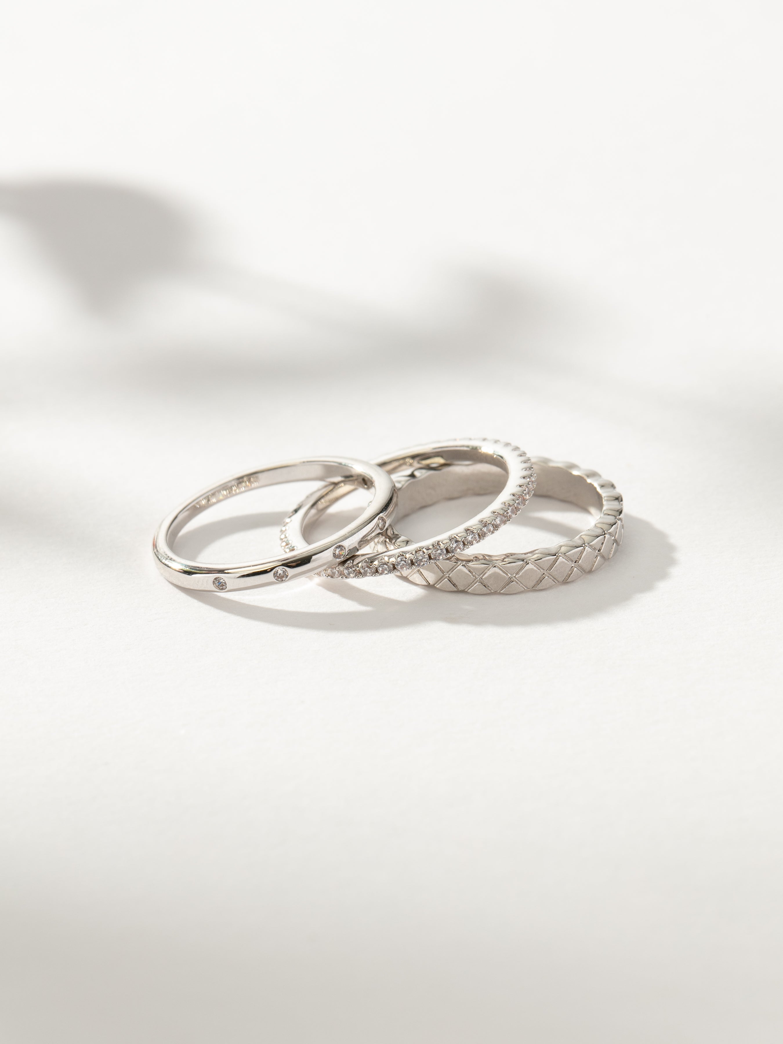 Glamour Girl Ring Stack Set of 3 in Gold or Silver | Uncommon James